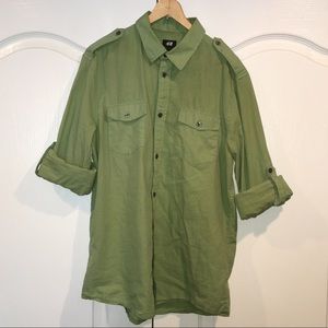 H&M Green Button-down, Size M